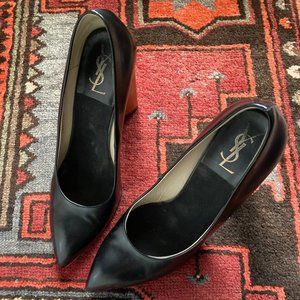 YSL / Yves Saint Laurent black pumps with wooden heel